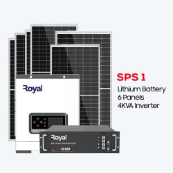4KVA Inverter + 6 Solar Panels (550W) + 5kWh (25.6V) Lithium Battery (SPS1)