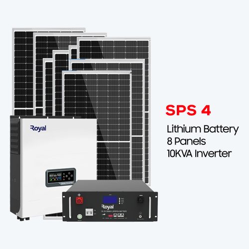 10KVA Inverter + 8 Panel (550W) + 5kWh (51.2V) Lithium Battery (SPS4)